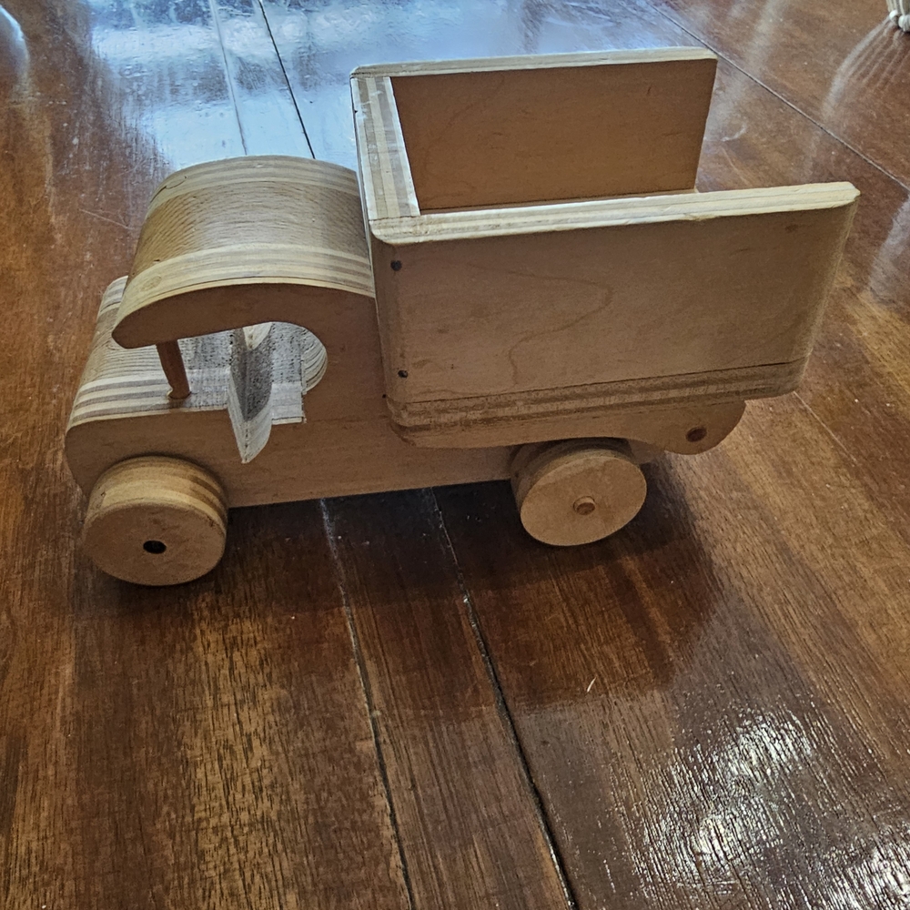 Wooden Toy Truck for Kids Rustic Primitive
